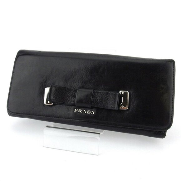 Authentic PRADA wallet ribbon leather Auth used - Picture 1 of 8